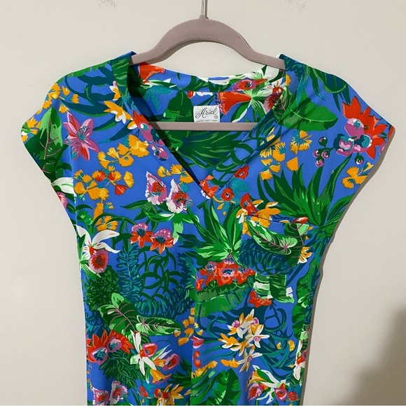 Vintage 70s tropical floral maxi dress size small women’s - Picture 4 of 5